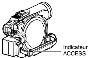 HITACHI DZ-BX31E(UK) - Ne pas couper l'alimentation du caméscope DVD lorsque l'indicateur ACCESS ou l'indicateur CARD ACCESS est allumé ou clignote: - 1