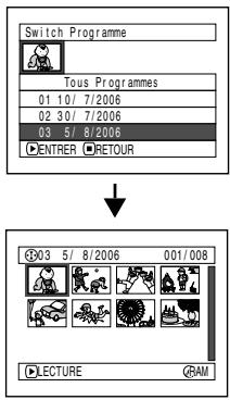 HITACHI DZ-BX31E(UK) - COMMUTATION DE L'AFFICHAGE DES VIGNETTES D'UNE DATE PRECISE (SWITCH) - 2