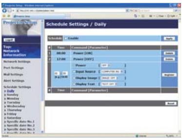 HITACHI ED-D10 - Schedule Settings (Paramètres Calendrier) - 1