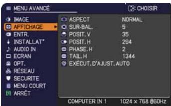 HITACHI ED-D10 - Menu AFFICHAGE - 1