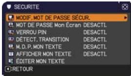HITACHI ED-D10 - Accédez au menu SECURITE - 3