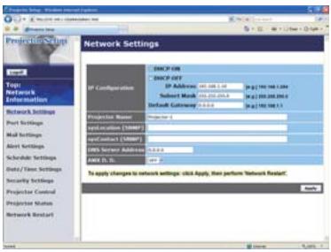 HITACHI ED-D11 - Network Settings (Paramètres Réseau) - 1