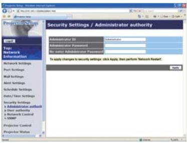 HITACHI ED-D11 - Security Settings (Paramètres Sécurité) - 1