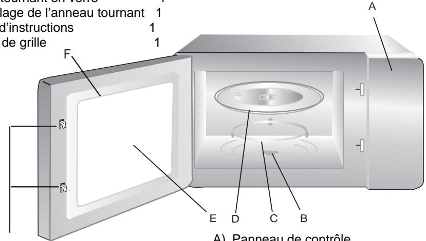 HITACHI MGE23 - Noms des pieces et accessoires du four - 1