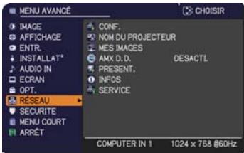 HITACHI CP-X2011N - Menu RÉSEAU - 1