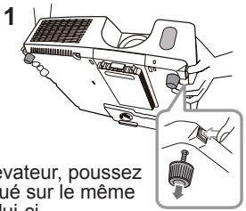 HITACHI CP-X2011N - Régler l'élévateur du projecteur - 2