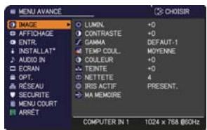 HITACHI CP-X2511N - Dans le MENU AVANCE - 1