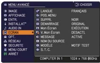 HITACHI CP-X2511N - Menu ECRAN - 1