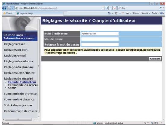 HITACHI CP-X2514WN - Réglages de sécurité - 1