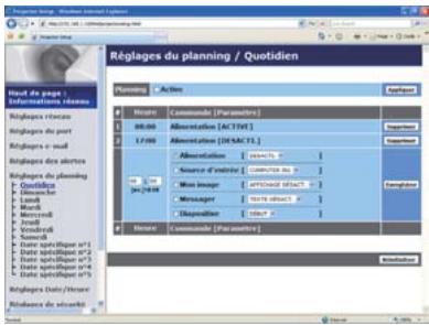 HITACHI CP-X3011N - Réglages du planning - 1