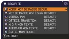 HITACHI CP-X3011N - Accédez au menu Sécurité - 3