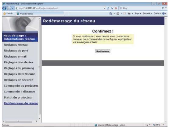 HITACHI CP-X3014WN - Redémarrage du réseau - 1