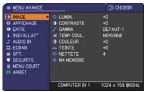 HITACHI CP-X3020 - Dans le MENU AVANCE - 2