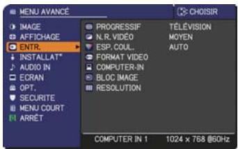 HITACHI CP-X3020 - Menu ENTR. - 1