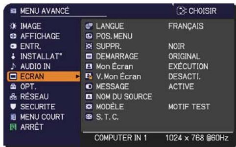 HITACHI CP-X4014WN - Menu ECRAN - 1