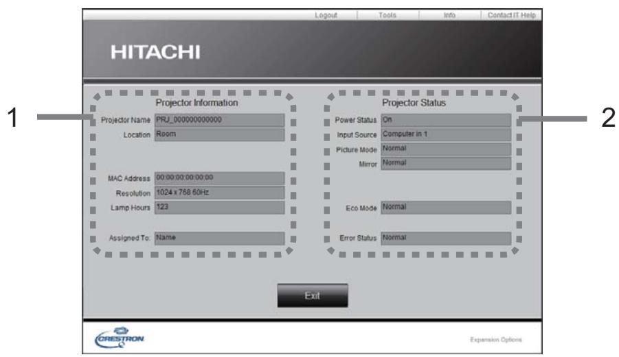 HITACHI CP-X4014WN - Fenêtre Info - 1