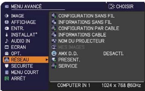 HITACHI CP-X4014WN - Menu RÉSEAU - 1