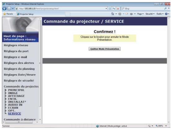 HITACHI CP-X4014WN - Contrôle web du projecteur - Commande du projecteur (suite) - 1