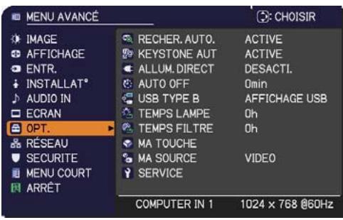 HITACHI CP-X4014WN - Menu OPT. - 1