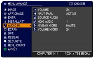 HITACHI CP-X4021N - Menu AUDIO IN - 1