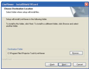 HITACHI CP-X4021N - Installation de "LiveViewer" (suite) - 2