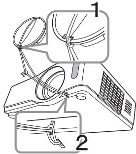 HITACHI CP-X467 - Fixation du protège-objectif - 1