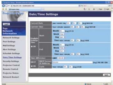 HITACHI CP-X467 - Date/Time Settings (Paramètres Date/Heure) - 1
