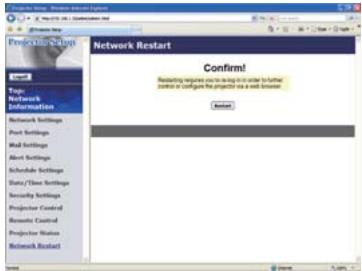 HITACHI CP-X467 - Network Restart (Redémarrage du réseau) - 1