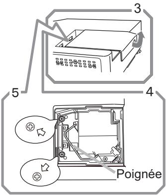 HITACHI CPWX8 - ATTENTION Ne touchez pas l'intérieur du projecteur lors du retrait de la lampe. - 1