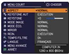 HITACHI CPWX8 - Dans le MENU COURT - 1
