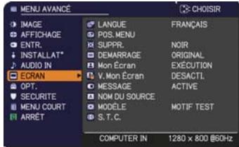 HITACHI CPWX8 - Menu ECRAN - 1