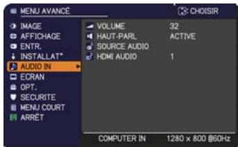 HITACHI CPWX8 - Menu AUDIO IN - 1