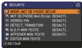 HITACHI CPWX8 - Accédez au menu SECURITE - 3