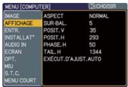 HITACHI CPX4 - Menu AFFICHAGE - 1