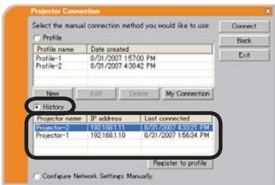 HITACHI CPX4 - Connexion à partir du registre Historique - 1