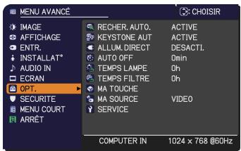 HITACHI CPX7 - Menu OPT. - 1