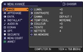 HITACHI CPX7 - Dans le MENU AVANCE - 1
