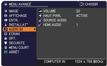 HITACHI CPX7 - Menu AUDIO IN - 1