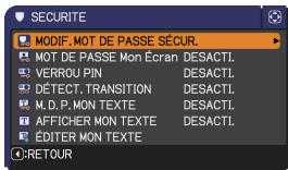 HITACHI CPX7 - Accédez au menu SECURITE - 3