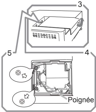 HITACHI CPX7 - ATTENTION Ne touchez pas l'intérieur du projecteur lors du retrait de la lampe. - 1