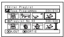HITACHI DZ-GX3200A - AJOUT DE SCÉNES AVEC LE SOUS-MENU D'ÉDITION (ÉDITER PLAYLIST) - 4