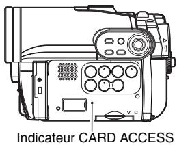 HITACHI DZ-GX3200A - Ne pas couper l'alimentation du caméoscope DVD lorsque l'indicateur ACCESS/PC ou l'indicateur CARD ACCESS est allumé ou clignote: - 2