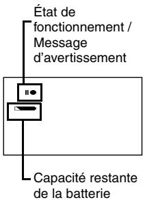 HITACHI DZ-GX3300A - - Signification des symboles apparaissant sur l'écran à cristaux liquides orienté du côté de l'objectif: - 1