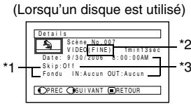 HITACHI DZ-GX3300A - AFFICHAGE DES INFORMATIONS AVEC LE MENU (DETAILS) - 1