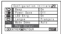 HITACHI DZ-GX3300A - RÉTABILISSEMENT DES RÉGLAGES PAR DÉFAUT DU MENU (RÉGL DÉFAUT) - 1