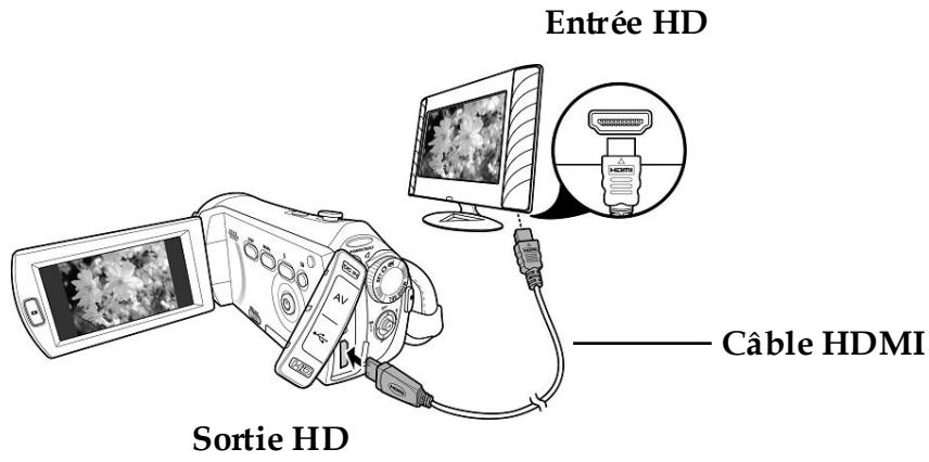 HITACHI DZ-HV1074 - Connexion à un téléviseur HD - 1