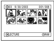 HITACHI DZ-MV380A - COMMUTATION D'AFFICHAGE DE VIGNETTE D'UNE DATE SPECIFIQUE (SWITCH) - 3
