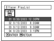 HITACHI DZ-MV380A - SUPPRESSION D'UNE LISTE DE LECTURE (EFFACE) - 1