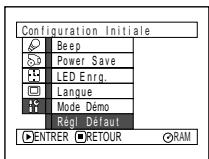 HITACHI DZ-MV380A - REMISE À L'ÉTAT INITIAL DES PARAMÉTRAGES DE MENU SUR LEURS RÉGLAGES IMPLICITES (RÉGL DÉFAUT) - 1