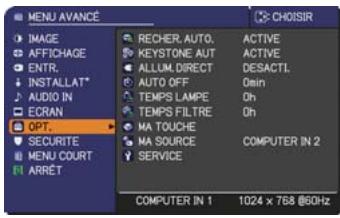 HITACHI ED-X52 - Menu OPT. - 1